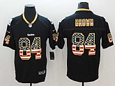 Nike Steelers 84 Antonio Brown Black USA Flag Fashion Color Rush Limited Jersey,baseball caps,new era cap wholesale,wholesale hats